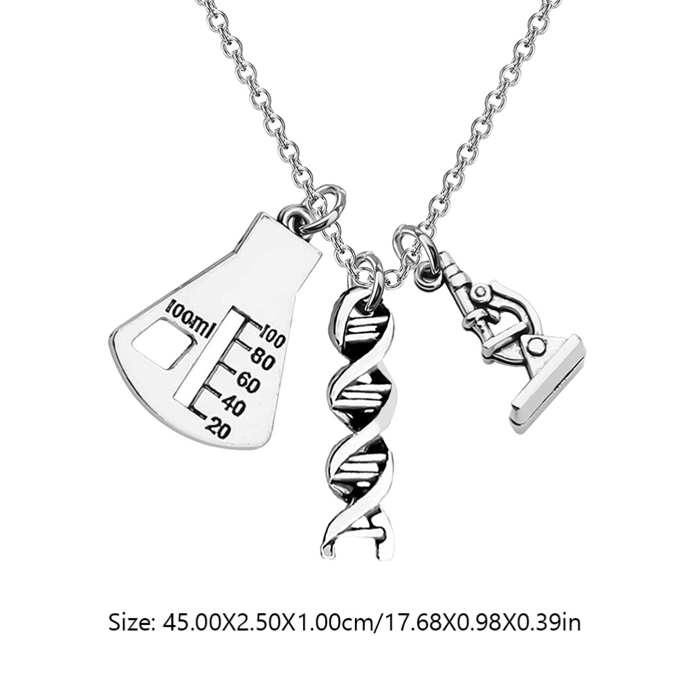 DNA Chemical Necklace Microscope Chain Teach Women's Science