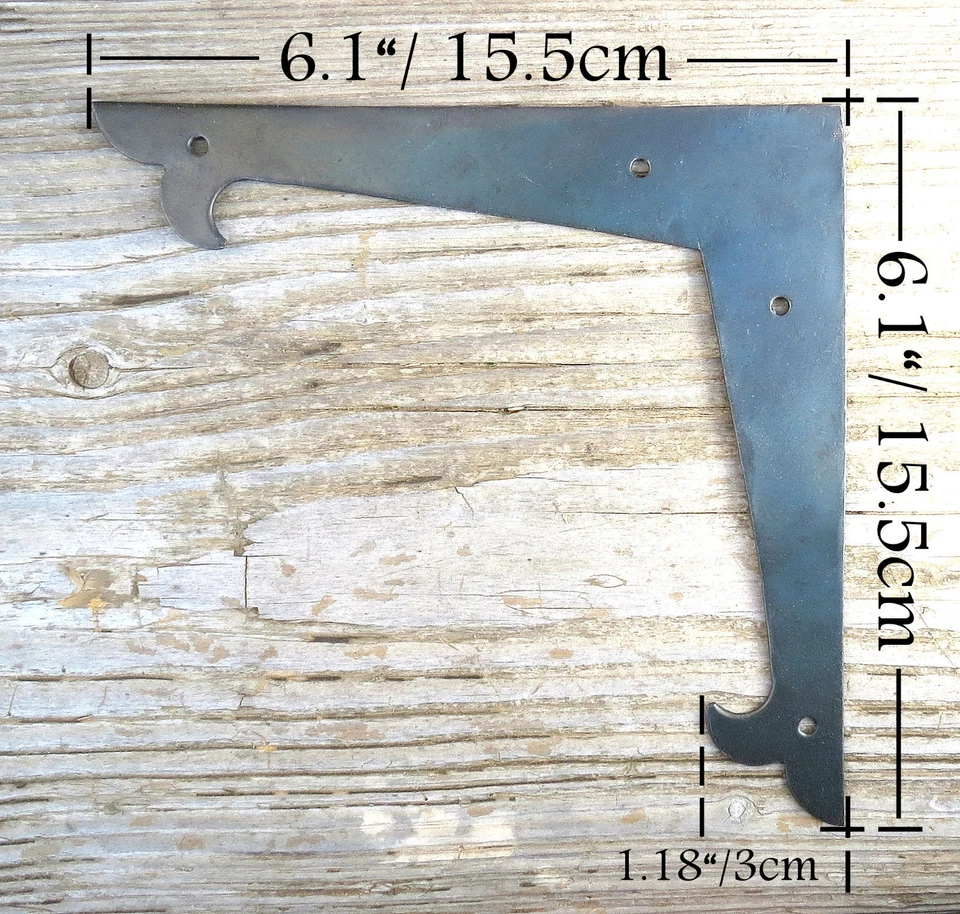 4 Placas de esquina planas decorativas de 6" de hierro forjado marco de puerta soporte hágalo usted mismo herrajes Foto 2 de 4