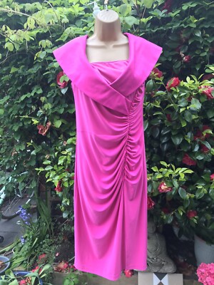 joseph ribkoff Stretchy Bright pink Dress uk 12 Wedding Cruise B33
