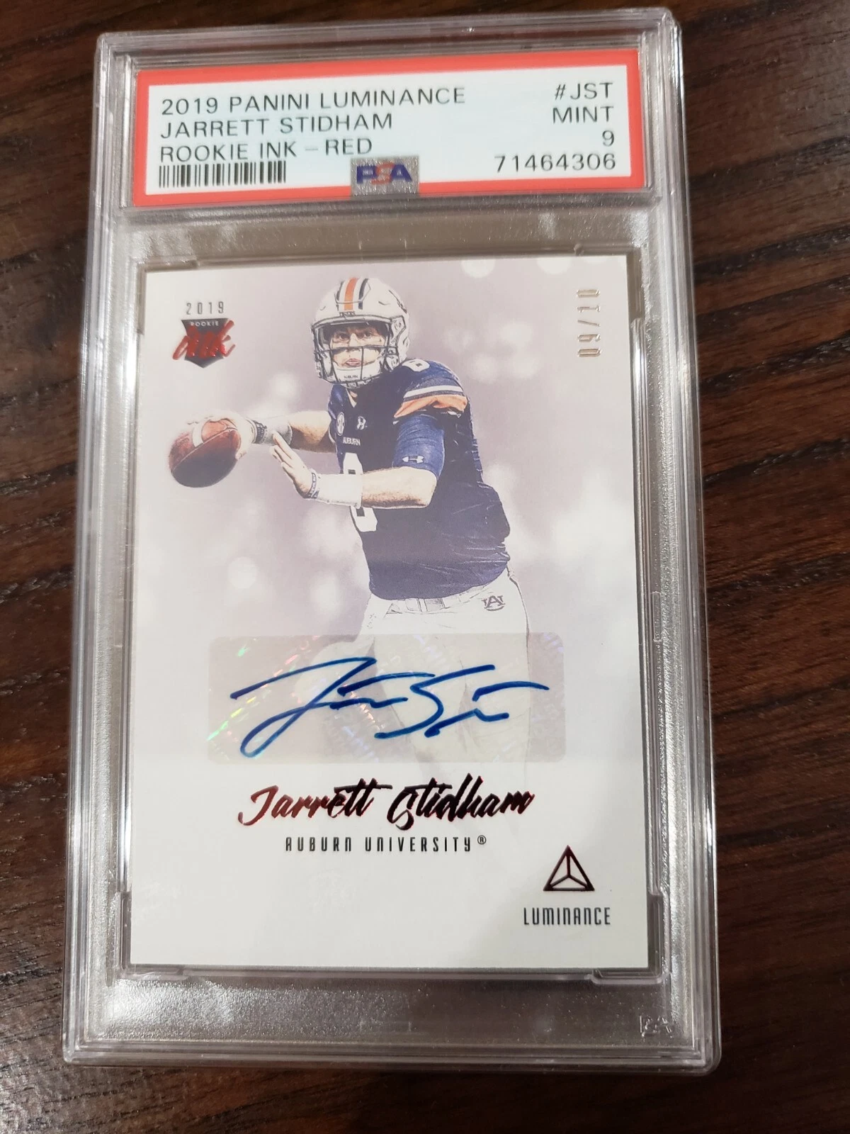 Jarrett Stidham Panini Luminance Rookie Ink #JST Red
