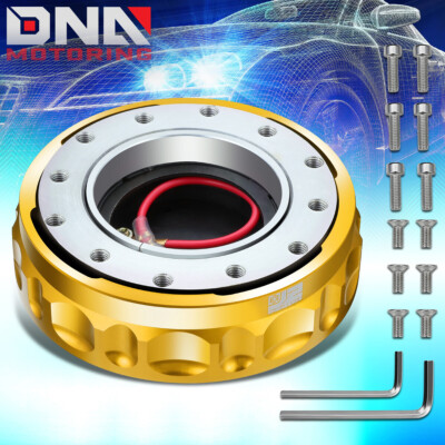 J2 Engineering 6 Bolt Aluminum Steering Wheel Quick Release Hub Adapter Gold