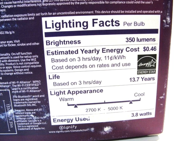 Philips 40w Equivalent 3.8BA11 Wi-Fi LED App or Voice Control Candela Light Bulb - Image 3 of 3