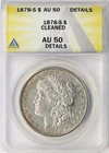 1878-S $1 Morgan Dollar ANACS AU50 Details Cleaned