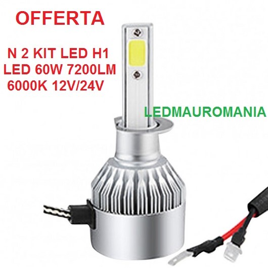 Kit N 4 Lampade LED Auto Moto H1 LED 60W 7200LM 6000k 12V 24V Alta Potenza Pv - Immagine 1