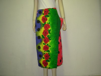 Jupe longue multicolore à pois blancs et taille élastiquée en voile MORGAN - CCV Mode