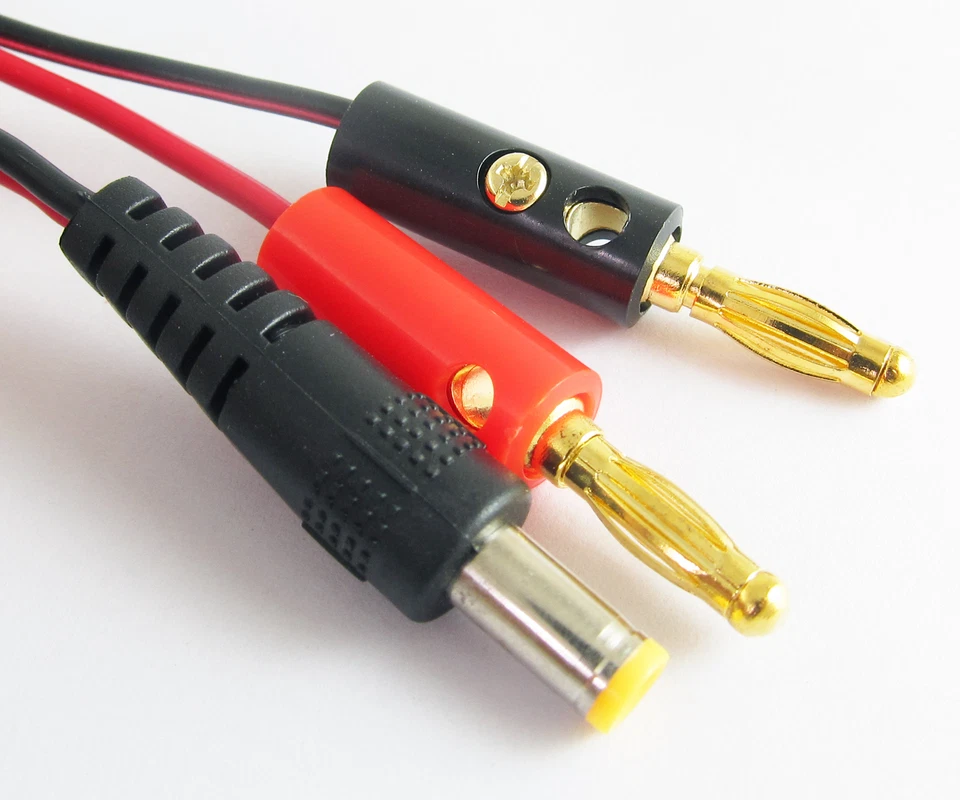 100pcs 30cm/1ft Gold Plated 4mm Banana Plug to 2.1x5.5mm DC Male DC Power Cable - Image 4 of 4
