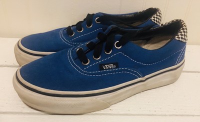 girls blue checkered vans