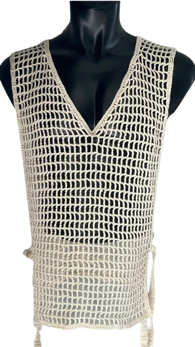 Handmade Men Crochet Mesh Shirt Muscle Workout Sleeveless Top | eBay
