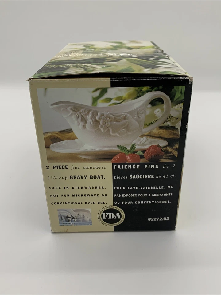 2 Piece Fine Stoneware 1 3/4 Cup Gravy Boat Gibson Houseware - Image 4 of 4