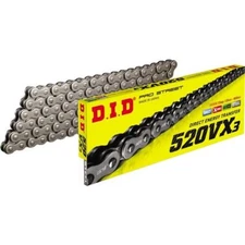 D.I.D 520VX3 Series Pro-Street X-Ring Drive Chain, 520 x 120 Links - Natural
