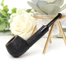 Sandblasted Briar Pipe Handmade Wooden Tobacco Pipe Straight Stem Small Pipe