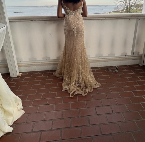 prom dresses long gold