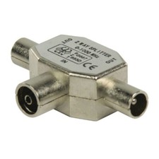 PRO METAL 2 Way COAX TV Aerial Cable Splitter 1 x FEMALE to 2 x MALE 