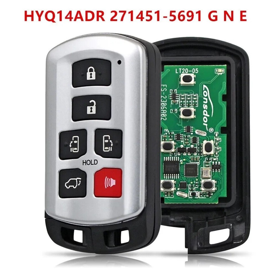AKS KEYS New Replacement For Toyota Sienna Smart Prox Key Fob 6B FCC Hyq14adr 2 Pack