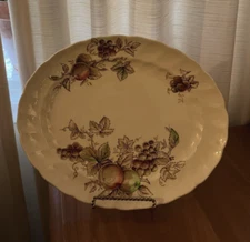 Vintage Johnson Bros Harvest Time england Oval Serving Platter 13 in