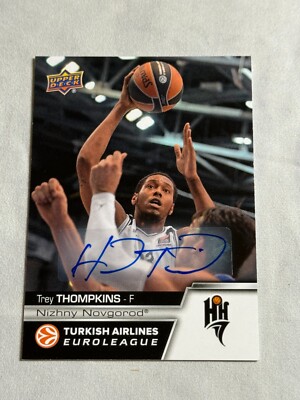 2015-16 Upper Deck Euroleague Trey Thompkins Auto #E-27 Nizhny Novgorod