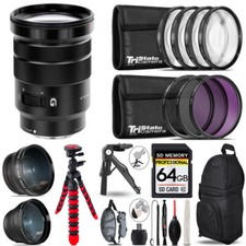 Sony E PZ 18-105mm f/4 G OSS Lens - 3 Lens Kit Tripod Backpack -64GB Kit