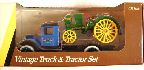 VINTAGE ERTL TRUCK AND TRACTOR SET-1931 HAWKEYE TRUCK-1919 WATERLOO BOY TRACTOR - Picture 2 of 3