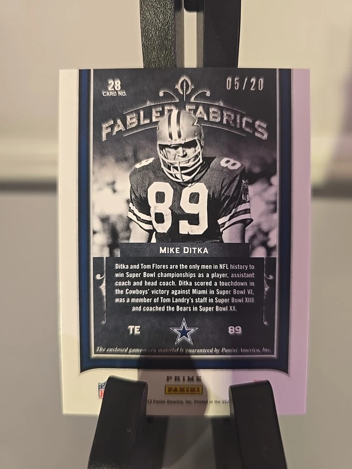 Panini Playbook Fabled Fabrics 2013 Mike Ditka 5/20. Foto 2 de 4