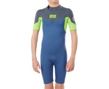 RIP CURL JUNIORS 2mm DAWN PATROL BZ S/S Springsuit - Blue Grey - Size 14 - NWT