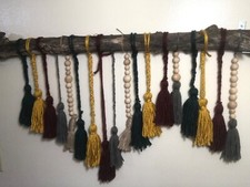 Yarn Wall Hanging/Bohemian Yarn Tapestry/Driftwood/Boho Decor/Art/Home Decor
