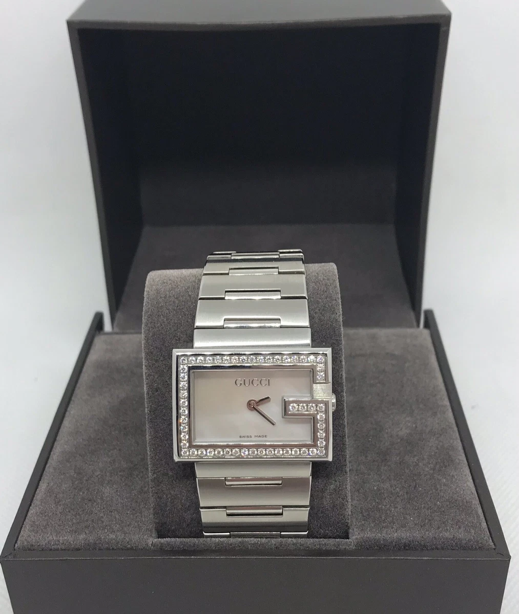 GUCCI Orologio donna con diamanti 100 G Rectangle Diamond YA100510