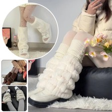 Women Plush Leg Winter Warmers Thickened Faux Fur Boots Cover Leggings Socks