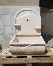 LAVANDINO A MURO PARETE VASCA  PILOZZO PER ESTERNO DA GIARDINO IN CEMENTO H69 CM