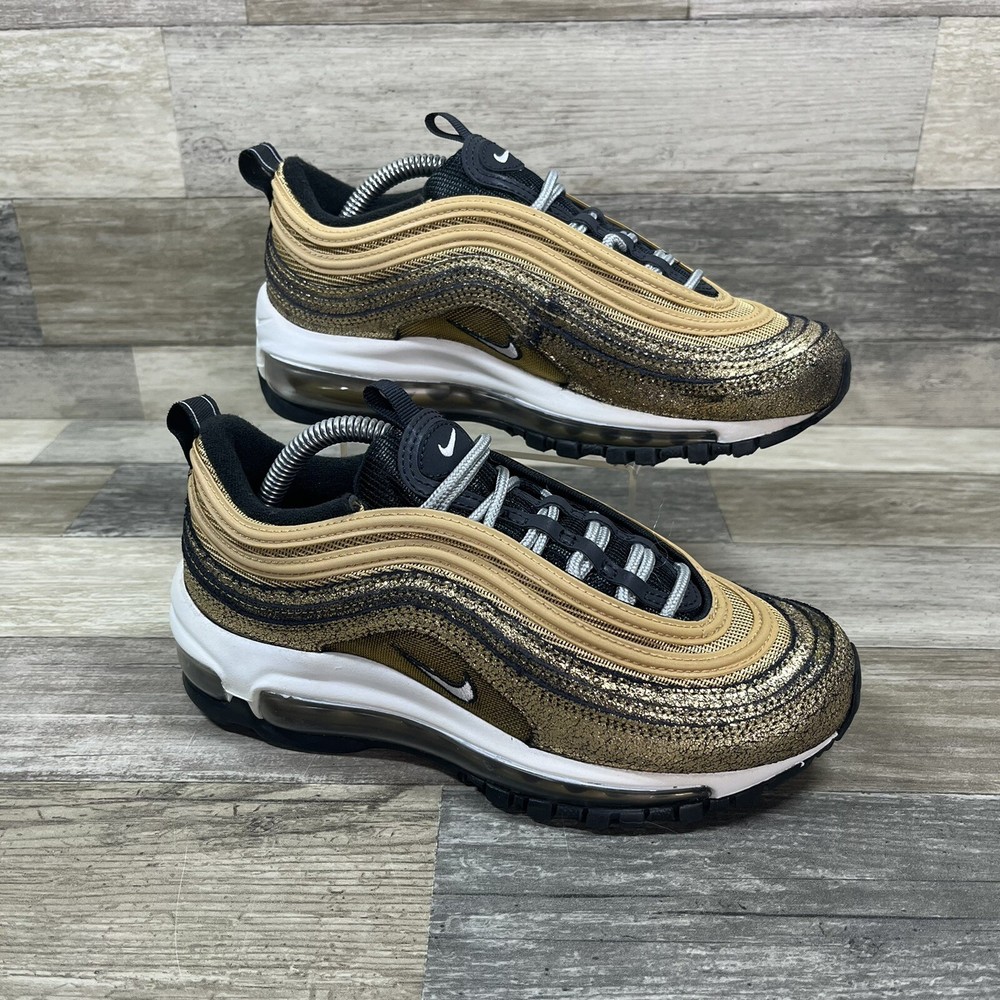 Nike Air Max 97 Women's Glitter Gold Twine Metallic White Sneakers