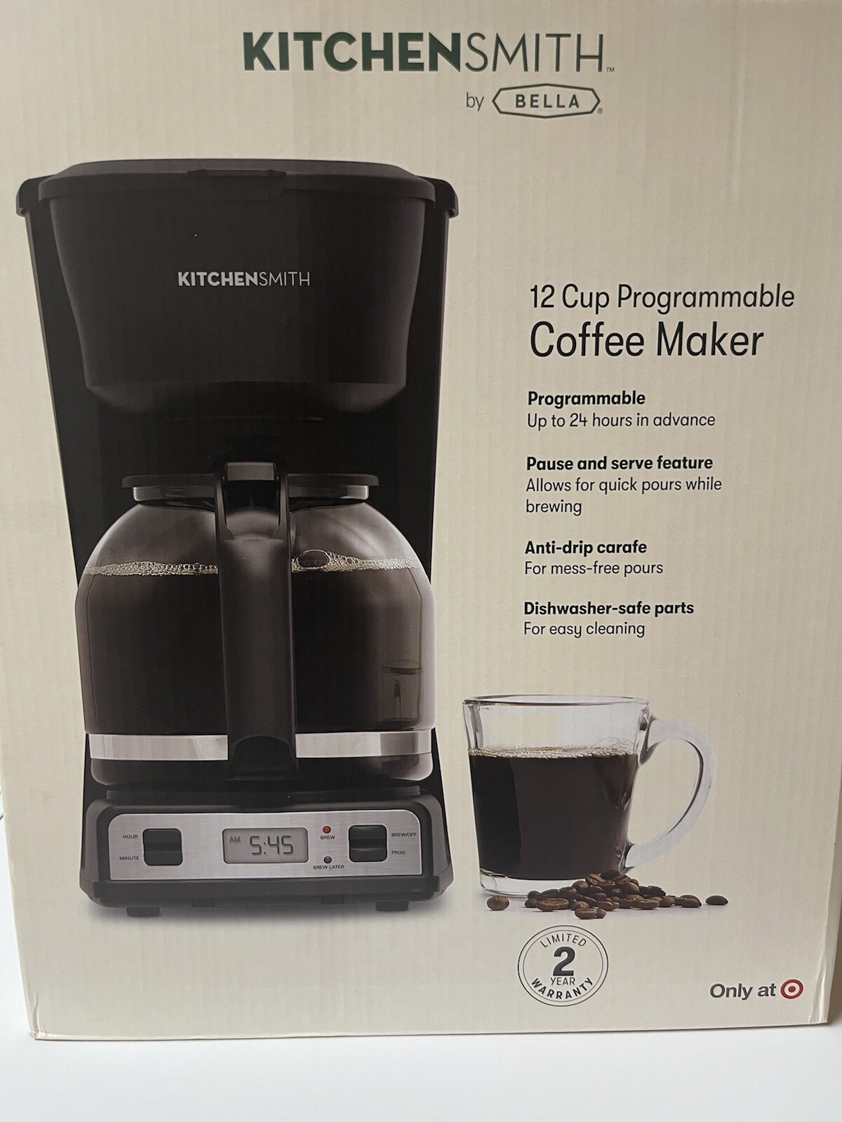 Kitchen Smith 12 Cup Programmable Coffee Maker 