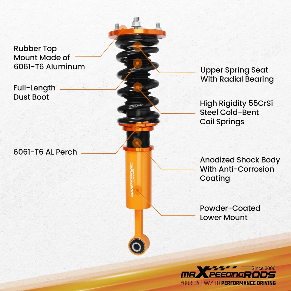MaXpeedingrods Coilovers Suspension Struts For Lexus IS350/IS250 2006-2013 RWD - Image 3 of 4