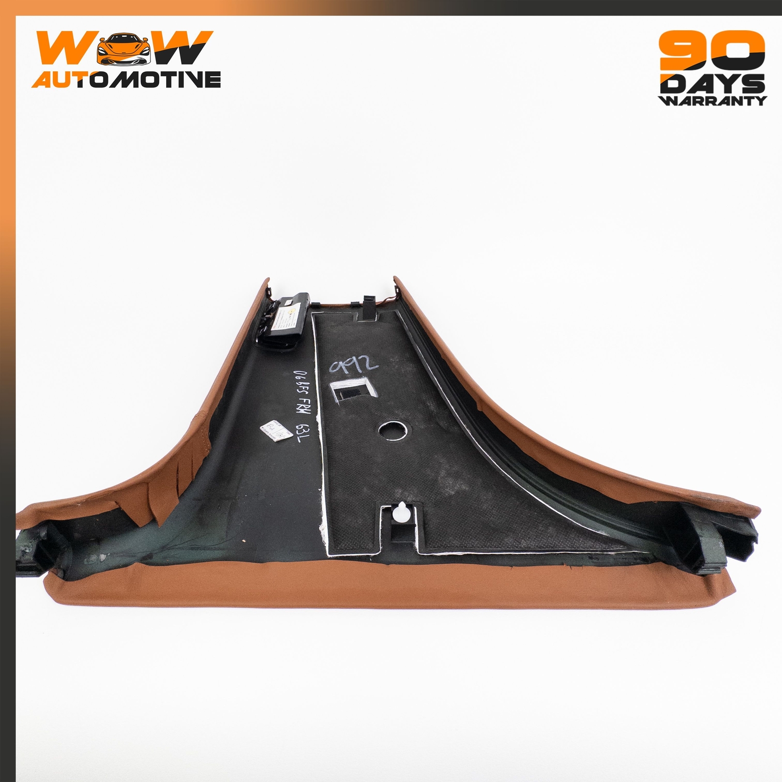 06-13 BENTLEY CONTINENTAL FLYING SPUR LOWER RIGHT B PILLAR TRIM BROWN LEATHER OE