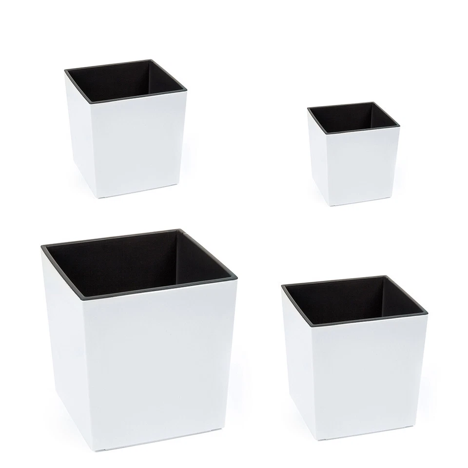 Blumenkübel Hochglanz Blumentopf Übertopf Pflanzeinsatz SET 2 Farben 2 Größen - Bild 3 von 4