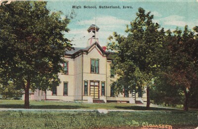 High School Building Sutherland Iowa IA c1910 Postcard | eBay