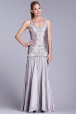 Sue Wong Illusion Gown Sz 2 PLATINUM
