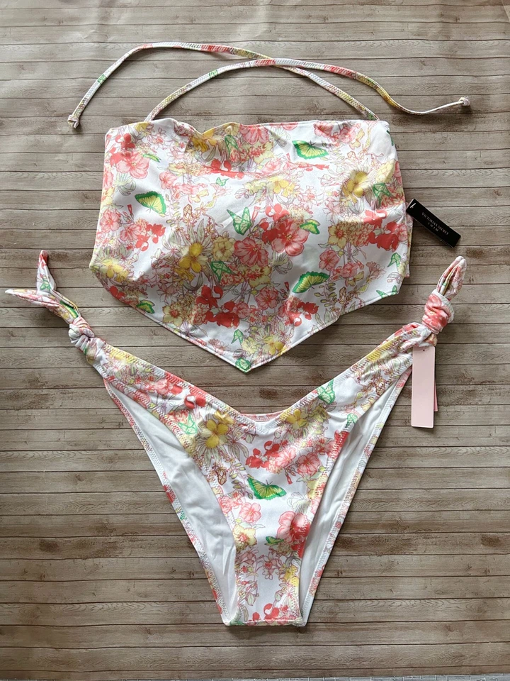 Nuevo con etiquetas Bikini Victorias Secret Cuello Atado Halter Top y Corbata Parte Inferior Brasileña 2 Piezas XL Foto 4 de 4