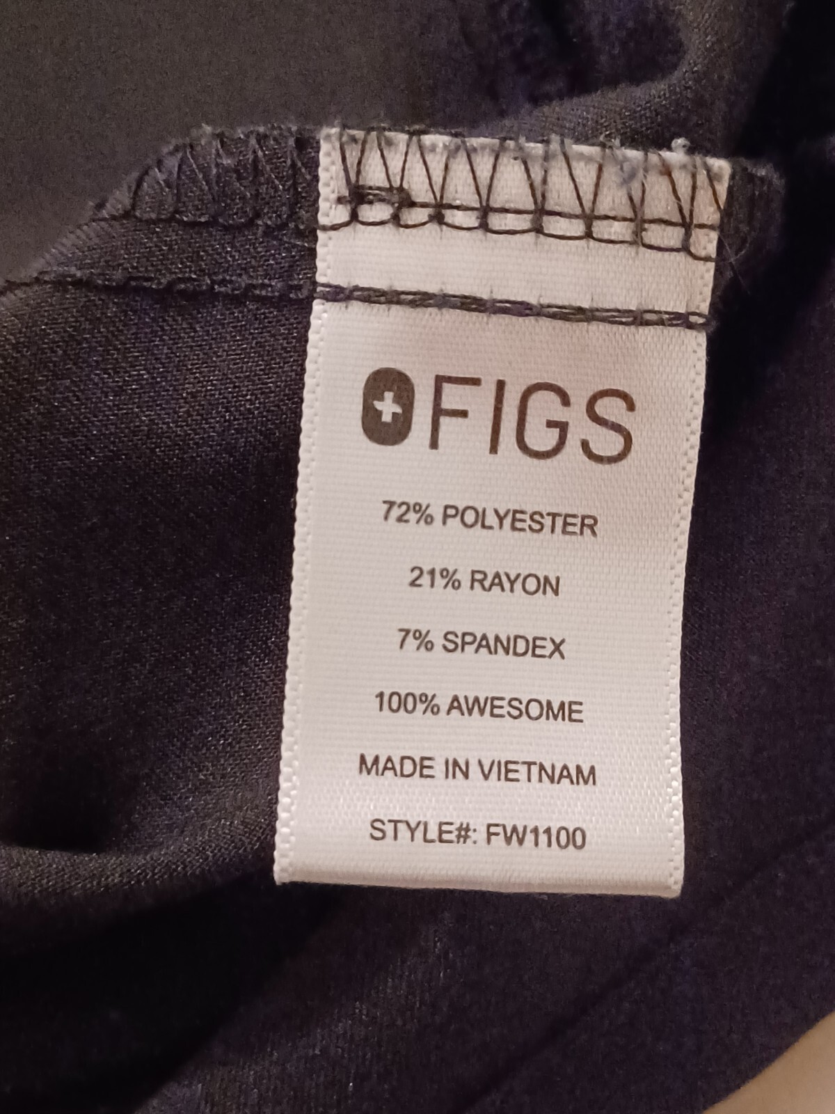 FIGS Technical Women's Medium Solid Black Scrub T… - image 3