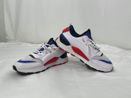 Men’s Size 9.5 Athletic Sneakers Puma RS-0 Sound Running White Blue Red Low Top - Picture 2 of 11