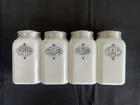 Vintage Milk Glass Shaker Set 4 Farmhouse Cottage Vintage 1949’s Primitive Rate