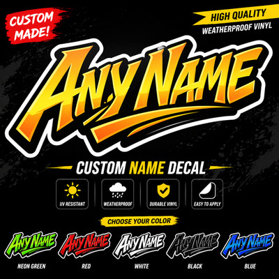 Custom Name Sticker Graffiti Personalized Decal Any Name Car Laptop