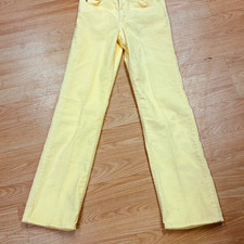 70s Vintage Levi's Yellow Corduroy Women's Pants Boot Cut Jeans 28 X 32