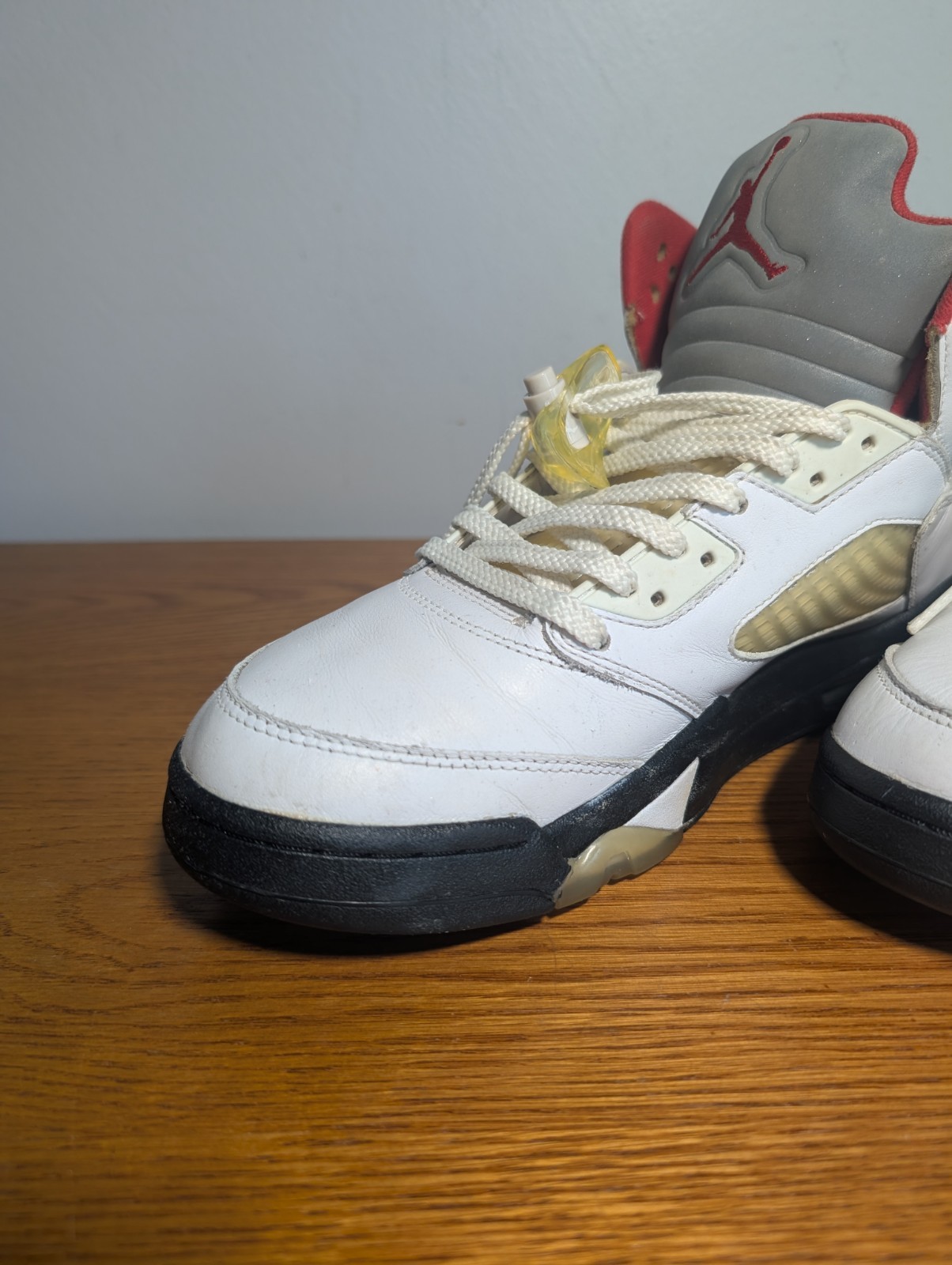 Size 10 - Jordan 5 Retro Mid Fire Red DA1911-102 Pre Owned Beaters Men's No Box 