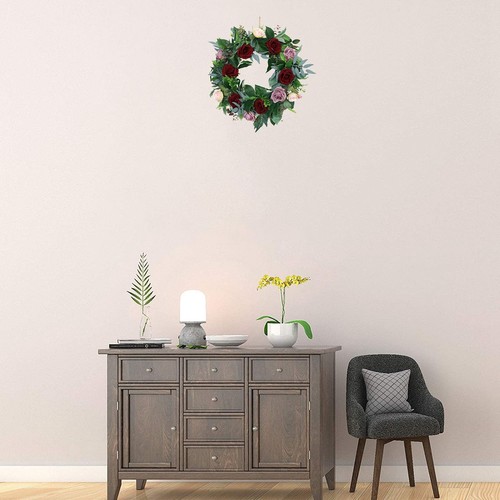 Artificial Rose Flower Wreath Summer Wreath for Front Door Wall Window9208 - Picture 10 of 10