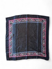 The Luxury of Silk Vintage Navy Paisley Scarf 100 Silk Made in Japan