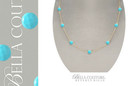 NEW RAREBC® 18K GOLD NATURAL TURQUOISE 24" 18" VICTORIAN ROSE CUT CHARM NECKLACE — photo 2