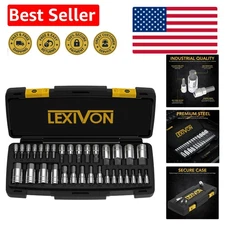 Complete 32-Piece SAE & Metric HEX Bit Socket Set with Enhanced Storage Case