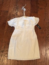 NWT Lulu's white Ruffle Mini Dress