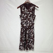 Simply Vera Wang Burgundy Floral Dress Women’s Extra Small Knee Length XS