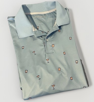 Bonobos Golf Mens Large Light Blue Slim Fit Cocktail Drinks Short Sleeve