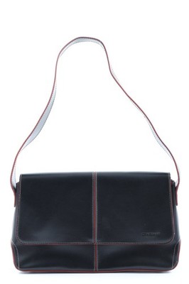 FABIANI Schultertasche Mittel Damen Tasche schwarz-rot Casual-Look